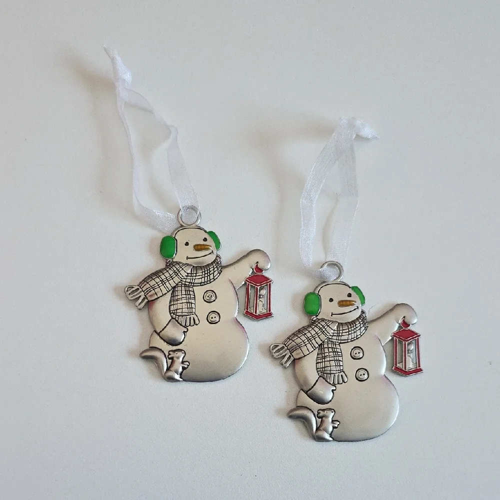 Hallmark Ornament - metal snowman Set